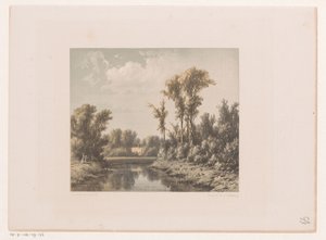 Landschap met rivier door Jacob Jan van der Maaten