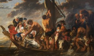 De belastingpenning. De wonderbare visvangst van Petrus. (ook: Veerboot naar Antwerpen). Om 1623
