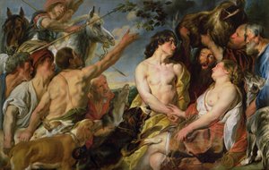 Meleager en Atalanta door Jacob Jordaens