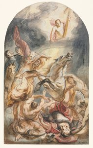 De bekering van Saul met Christus en het kruis door Jacob Jordaens