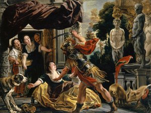 Ulysses bedreigt Circe, ca. 1630-35