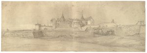 Uitzicht op het Akershus-fort door Jacob Koninck II