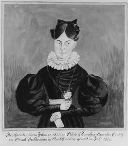 Portret en geboorteregister van Mahala Wechter