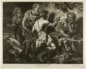 Jupiter en Mercurius met Philemon en Baucis
