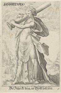 Kracht door Jacob Matham (attributed to)