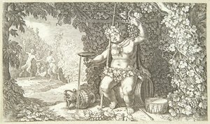 Bacchus als god van de wijn door Jacob Matham