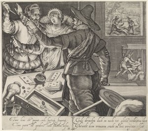 Gevecht in een bordeel door Jacob Matham