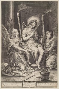 Christus op de koude steen met twee engelen