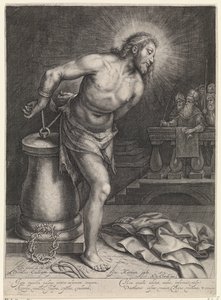 Christus aan de geselpaal door Jacob Matham
