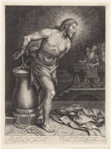 Christus aan de geselpaal door Jacob Matham
