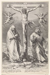Christus aan het kruis, met Johannes en Maria