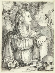 De boetvaardige Maria Magdalena door Jacob Matham