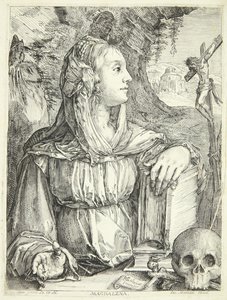 De boetvaardige Maria Magdalena door Jacob Matham