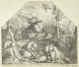 Jezus in de Hof van Getsemane door Jacob Matham