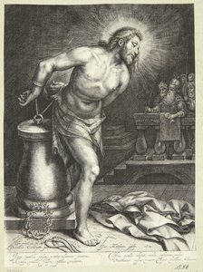 Jezus bij de zuil (na geseling) door Jacob Matham