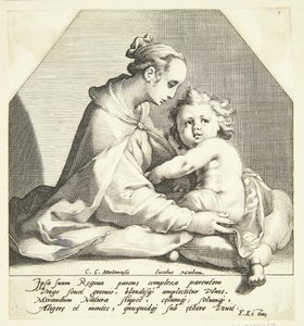 Maagd Maria met kind door Jacob Matham
