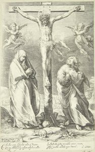 Christus aan het kruis door Jacob Matham