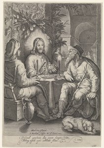 Maaltijd in Emmaüs door Jacob Matham