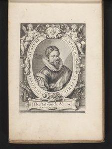 Portret van Jan van den Velde op 36-jarige leeftijd door Jacob Matham