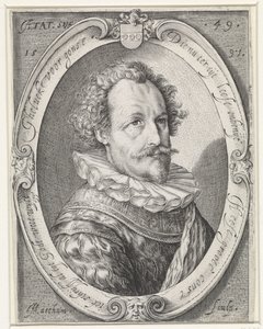 Portret van een onbekende man op 49-jarige leeftijd door Jacob Matham