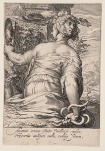 Voorzichtigheid, uit De Zeven Deugden door Jacob Matham