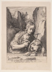 Heilige Maria Magdalena bekeert zich door Jacob Matham