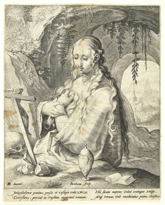 De berouwvolle Maria Magdalena door Jacob Matham
