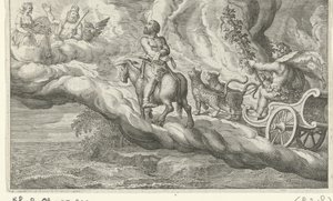 Terugkeer van Vulcanus met Bacchus door Jacob Matham