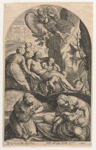 De Discipelen van Christus Dragen Zijn Lichaam naar het Graf door Jacob Matham
