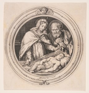 De Heilige Familie door Jacob Matham