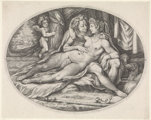Venus en Adonis door Jacob Matham