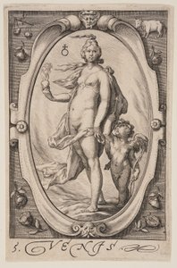 Venus, van De zeven planeten door Jacob Matham