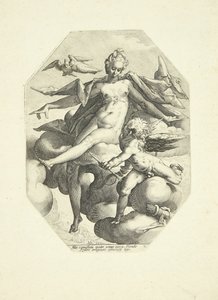Venus en Amor door Jacob Matham