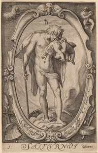 Saturnus door Jacob Matham after Hendrik Goltzius