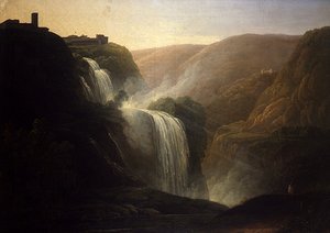 Waterval bij Tivoli (olie op doek)