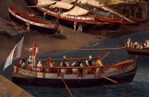 Uitzicht op de Kleine Marina in Sorrento door Jacob Philippe Hackert