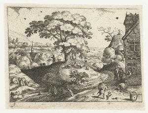 Landschap met reiziger bij herberg door Jacob Savery (I)