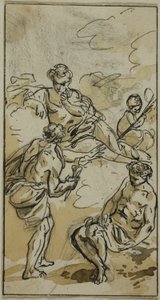 Godin verschijnt aan twee figuren door Jacob Wilhelm Mechau