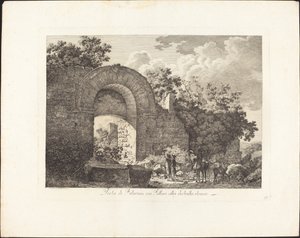 Poort van Falerium nu Fallari verwoeste Etruskische stad door Jacob Wilhelm Mechau