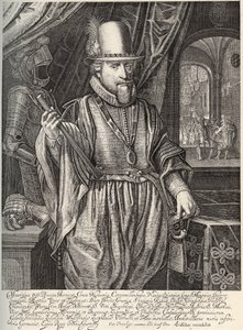 Portret van Maurits van Nassau (1567-1625), prins van Oranje, graaf van Nassau. Gravure door Willem Jacobsz Delff (1580-1638) 17e eeuw door Jacob Willemsz Delff