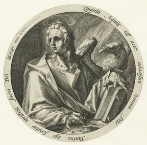 Evangelist Johannes door Jacob de Gheyn (II) (attributed to)