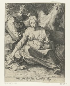 Rust tijdens de vlucht naar Egypte door Jacob de Gheyn (II)