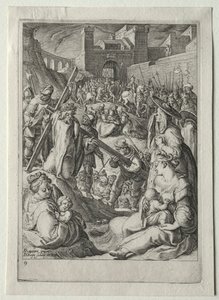 Passieset:  Christus draagt het kruis door Jacob de Gheyn II