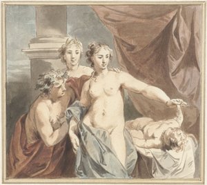 Ceres, Venus, Bacchus en slapende Amor door Jacob de Wit