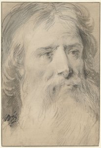 Manskop met grote baard door Jacob de Wit