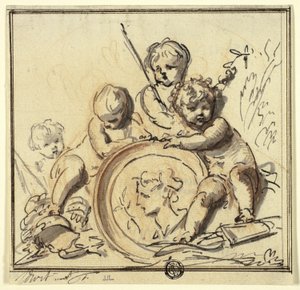 Putti met Medaillon