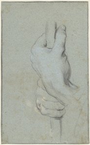 Studie van twee handen die een staf omklemmen door Jacob de Wit