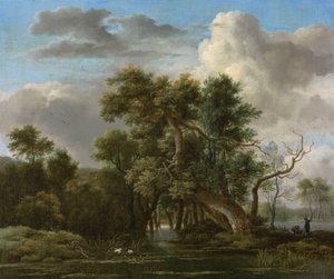 Een boszwembad door Jacob van Ruisdael