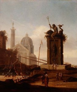 Een Italiaans Capriccio in een Middellandse Zeehaven door Jacob van der Ulft