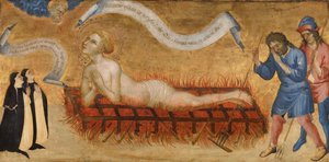 Martelaarschap van Sint Laurentius, met twee benedictijnse nonnen